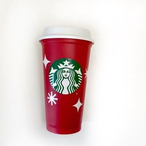 STARBUCKS coffee hot, reusable Red cup - Christmas 2022 25th Anniversary. New